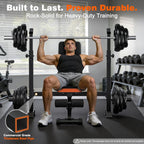 770LBS Adjustable Weight Bench with Squat Rack